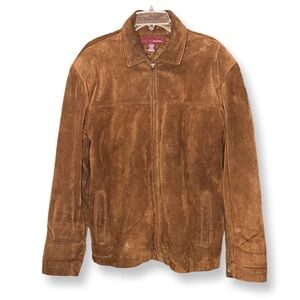 Merona Brown Suede Zip Up Jacket Men’s Sz M